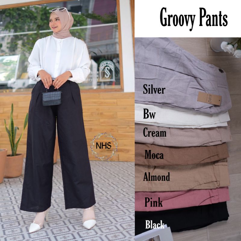 Groovy Pants Celana kulot linen jumbo