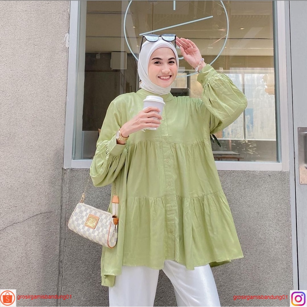 Naemia Shirt | Atasan Muslim Wanita Populer | Termurah | Baju Wanita | Blouse | Busui Frendly | BISA