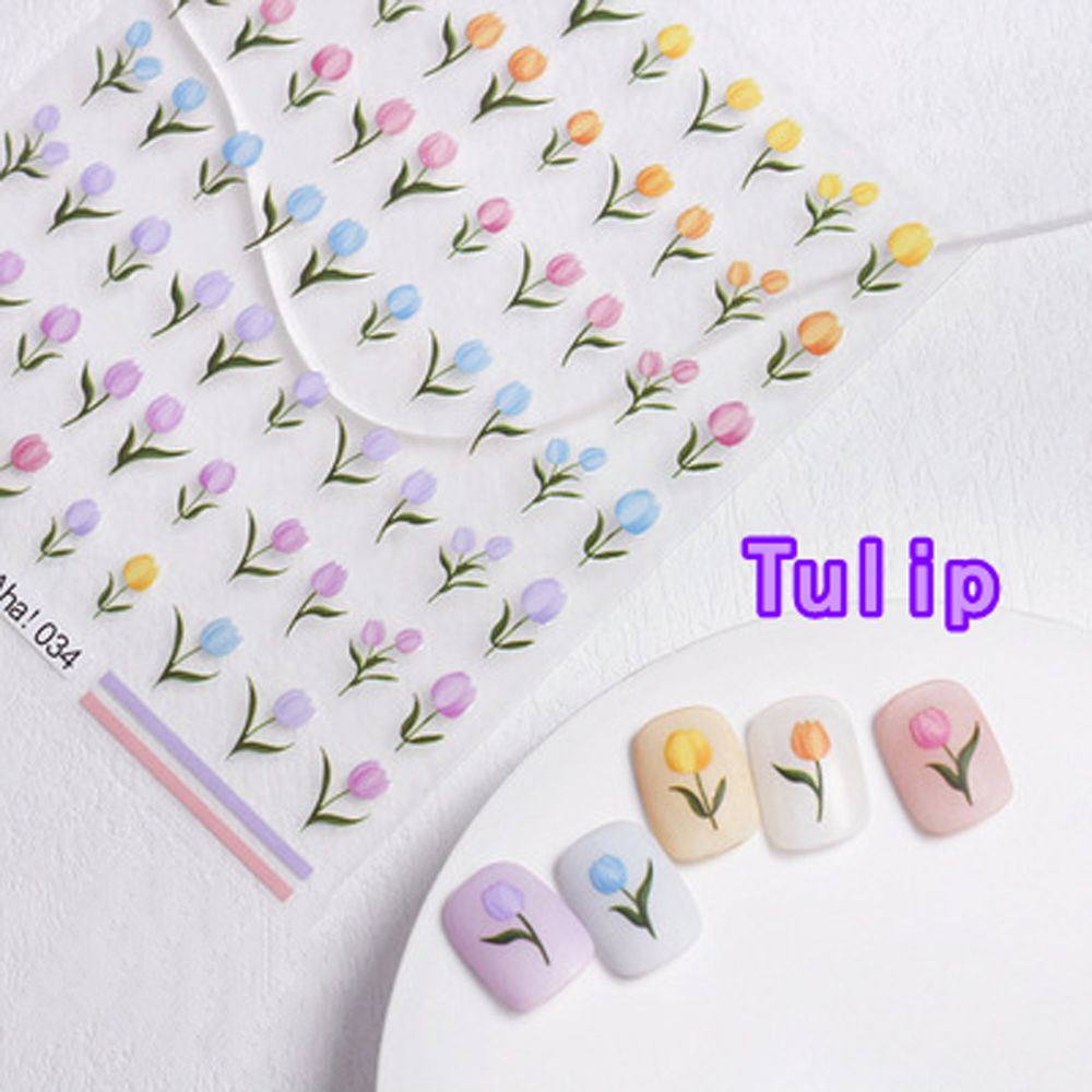 Mxbeauty Stiker Kuku Motif Kartun Bunga / Unicorn / Tupai / Kotak-Kotak Untuk Aksesoris Nail Art / Manicure Diy