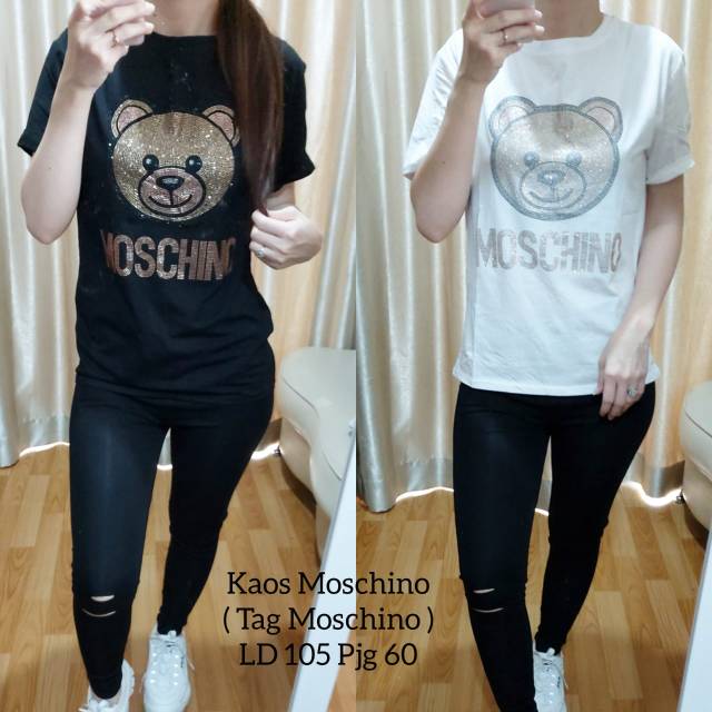  Kaos  Moschino Import  ada tag moschino Atasan Wanita 