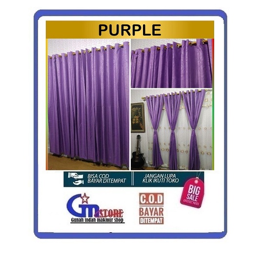 Gorden jendela pintu ruang tamu kamar minimalis tirai hordeng korden panjang murah motif polos Warna