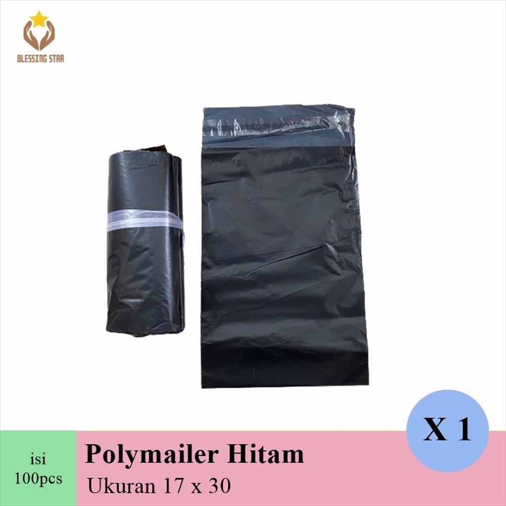 Plastik Polymailer 17x30 Hitam Bungkus Packing