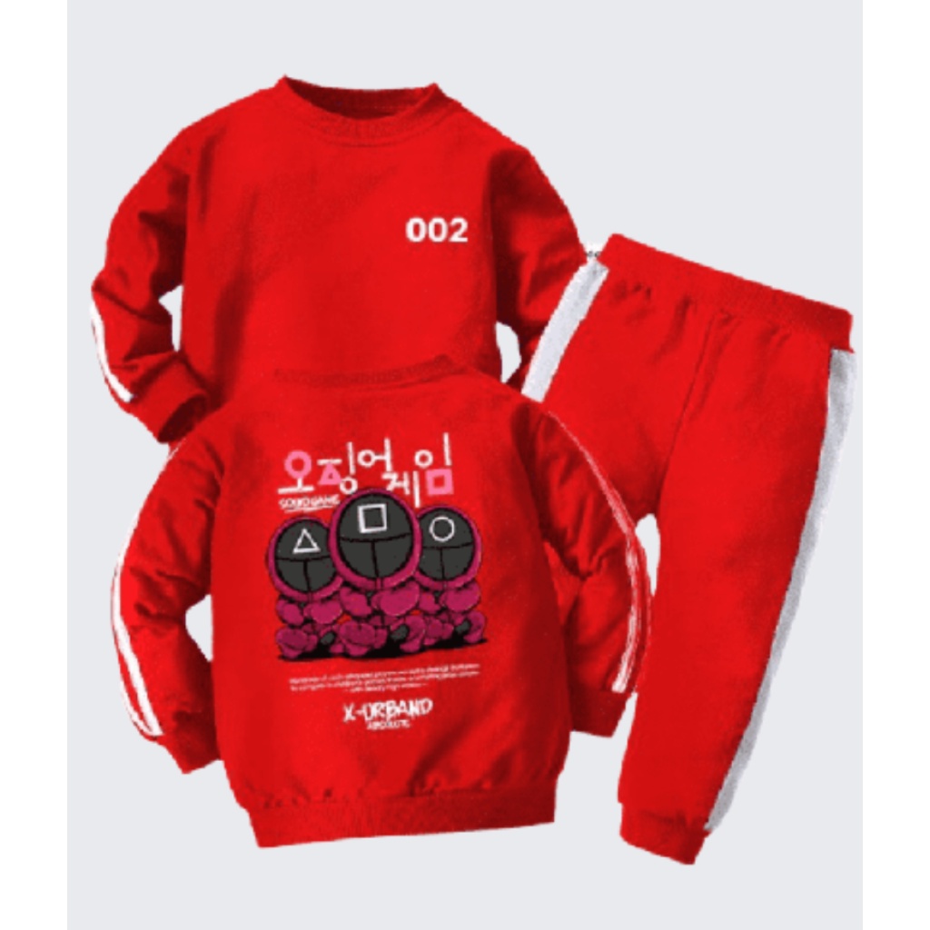 Setelan Baju Sweater Anak Squid Game Laki Switer Skuat Game Permpuan Perempuan Murah Terlaris UK009