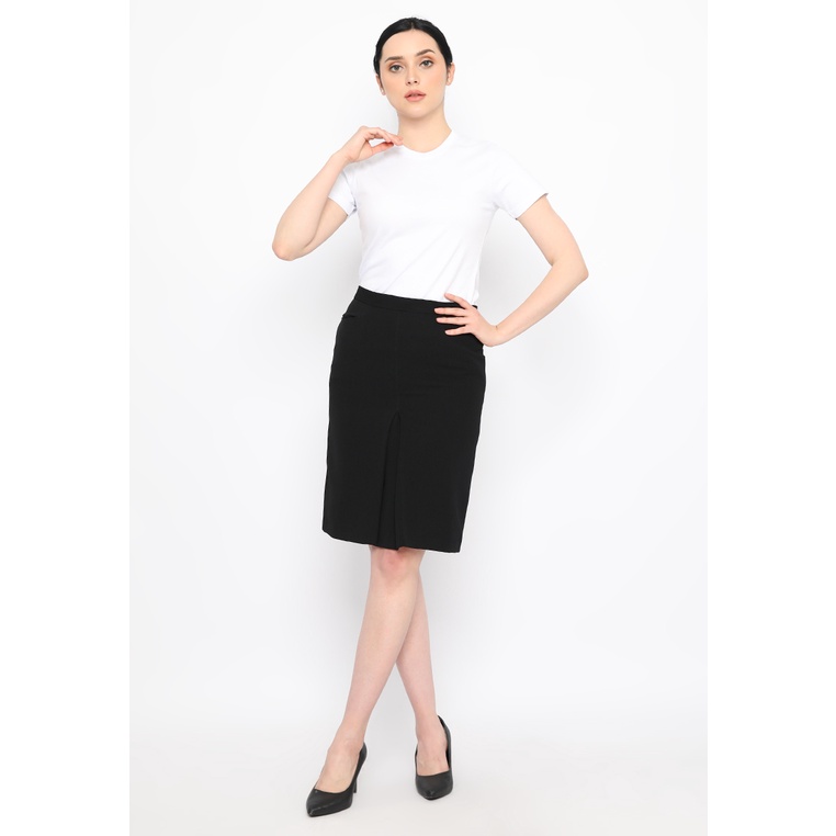 Lyne Halim Rok Span Pendek Kantong - 8043, Hitam