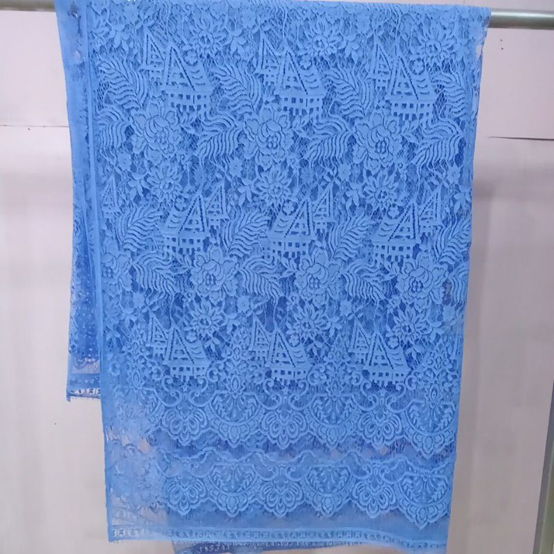 Bahan kain brukat ungu muda gorga