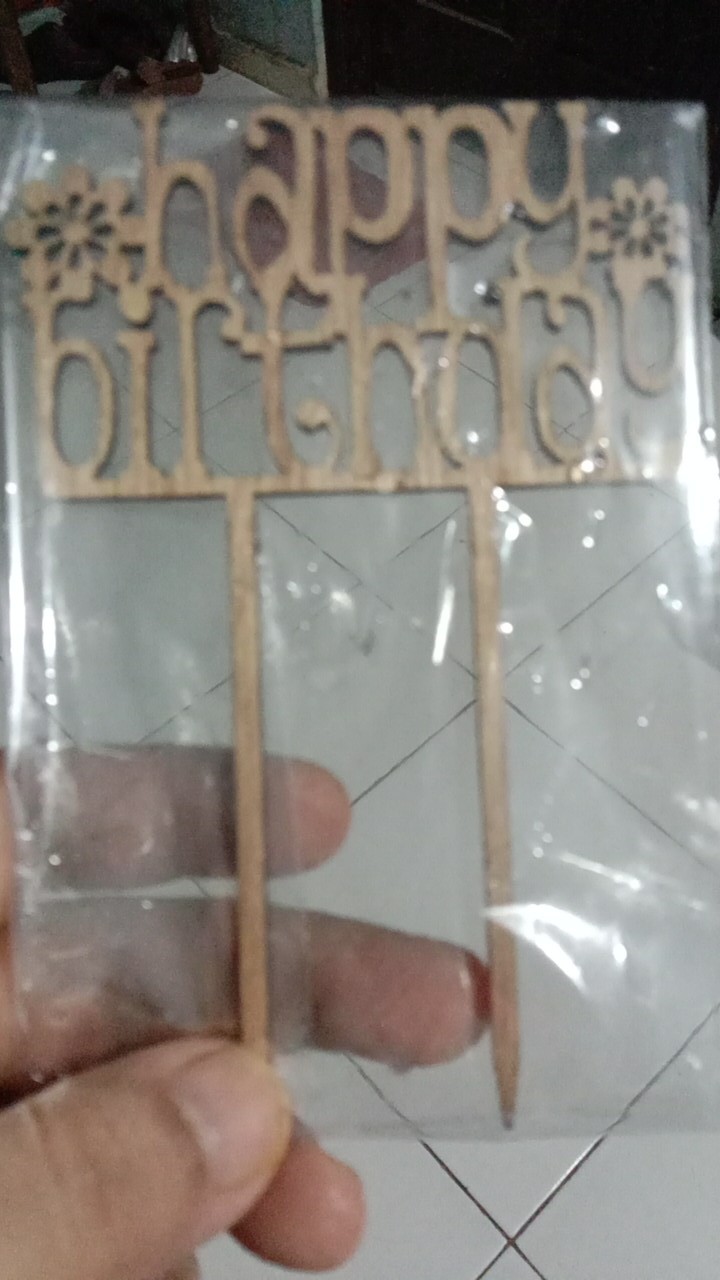 Topper Cake Hiasan Tusukan Kue Dari Kayu