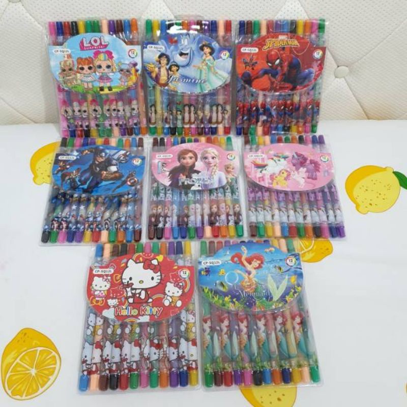 

~COD - CRAYON PUTAR PANJANG 12 WARNA