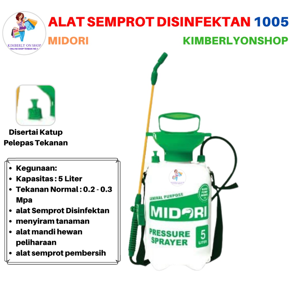 Alat Semprot Disinfektan Tanaman Bertekanan Midori 5 Liter 1005 MDR