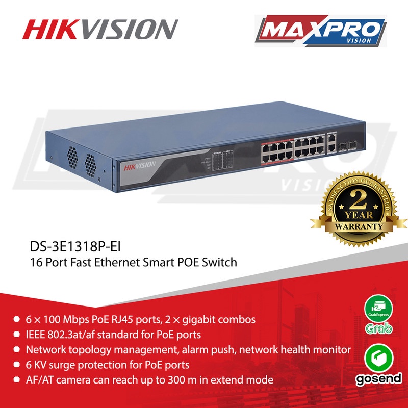 DS-3E1318P-EI - HIKVISION SMART POE SWITCH 16 PORT