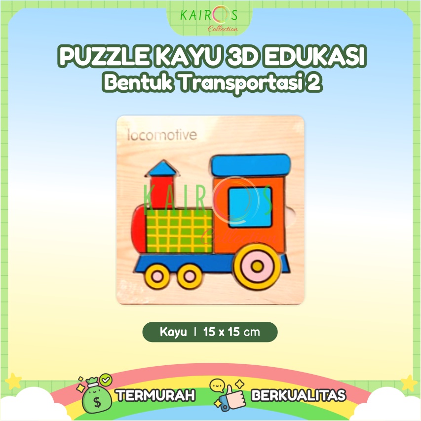 Puzzle Anak Kayu Belajar Transportasi 2