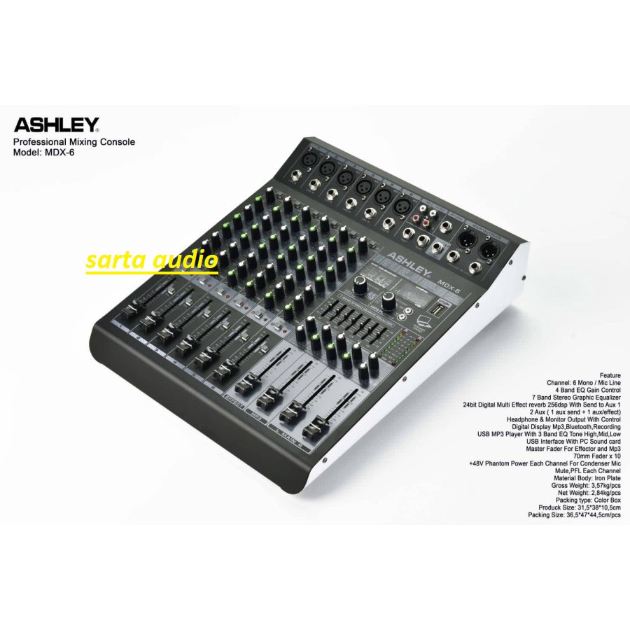 Mixer Ashley MDX6 original Ashley mdx 6 6channel