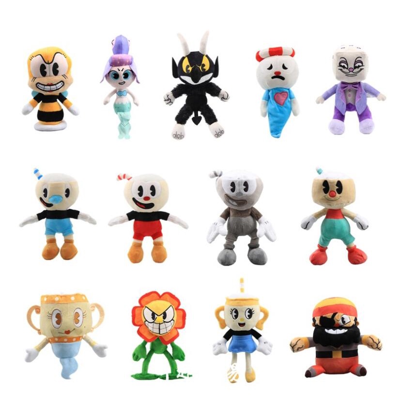 25-30cm Game Cuphead Chalice Plush Toy Mugman Plush Toys