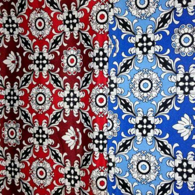 Kain batik seragam merah biru SD SMP kode 50001