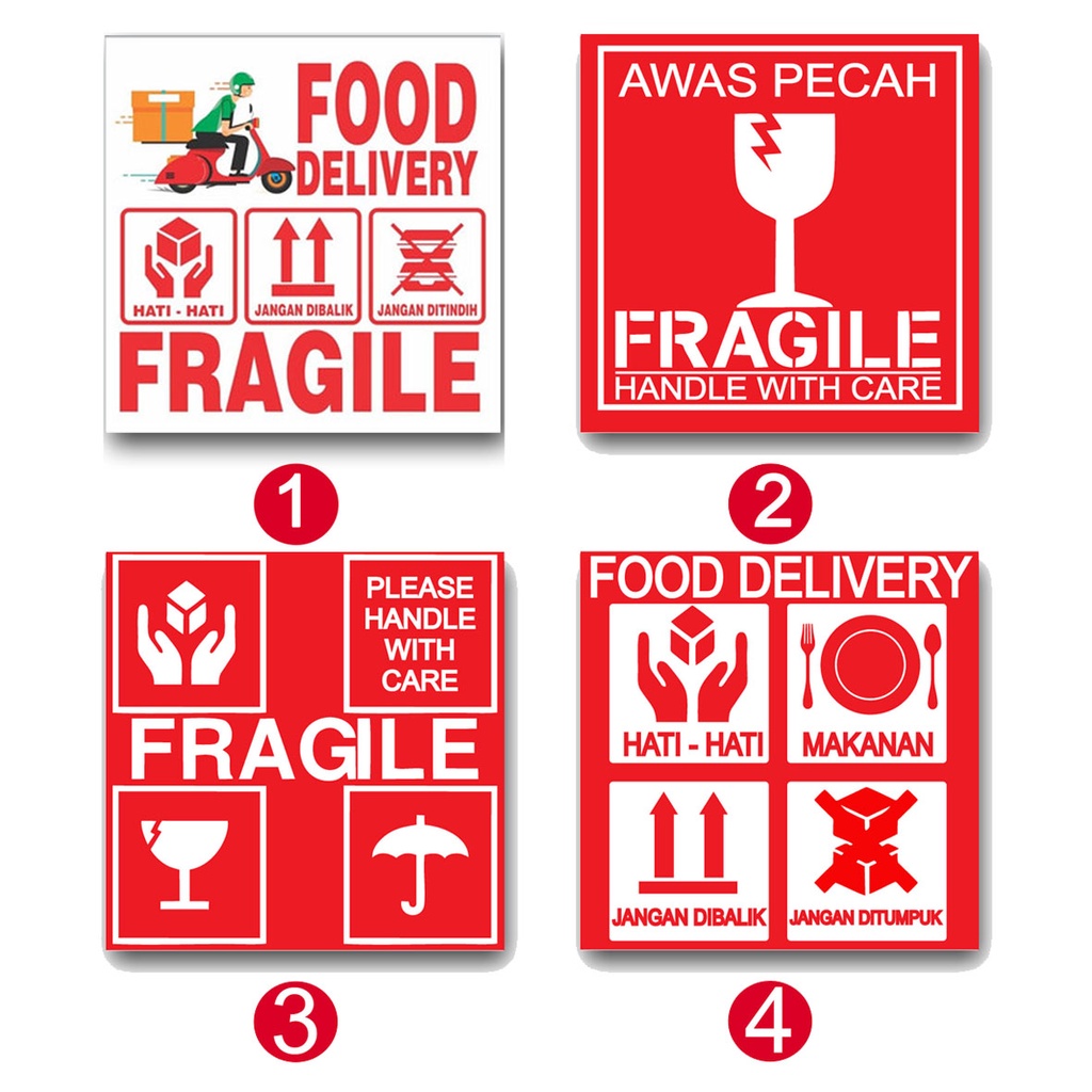 

STIKER LABEL/ HATI-HATI/ FRAGILE/ PENGIRIMAN MAKANAN/ FOOD