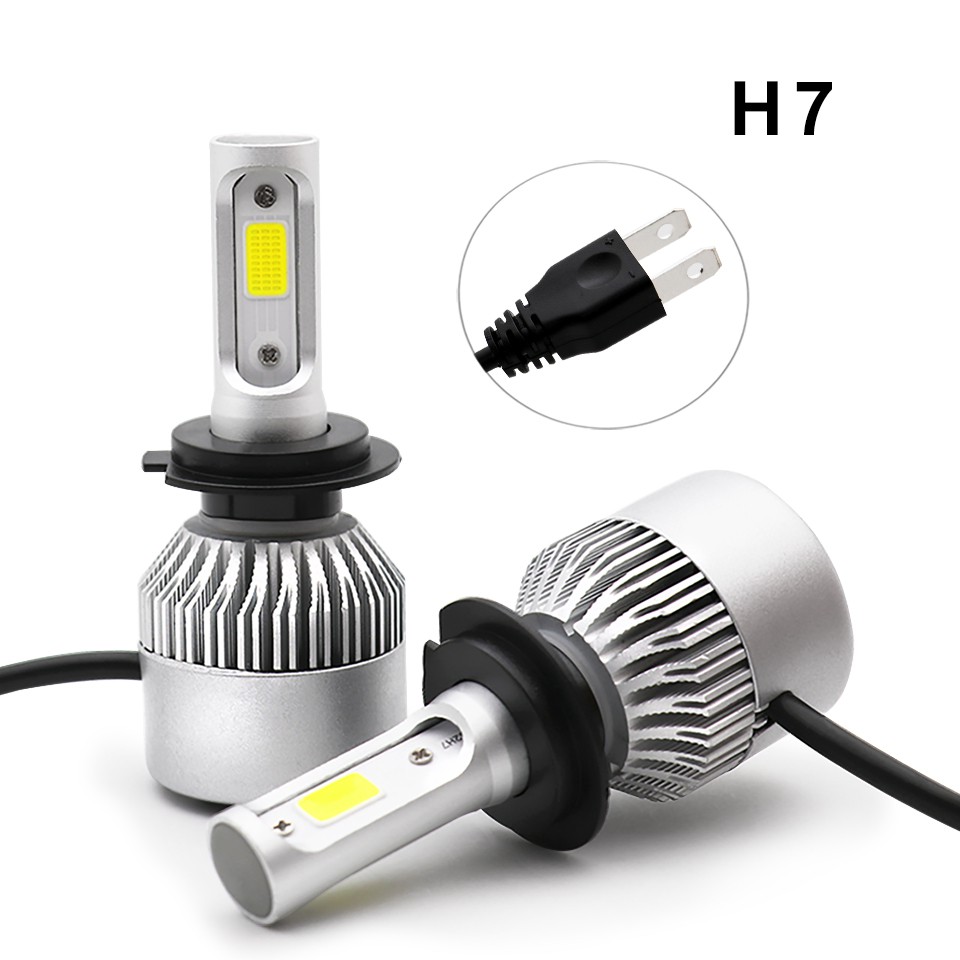 Lampu Mobil LED COB Headlight 8000LM H7 S2 Chip 2 PCS