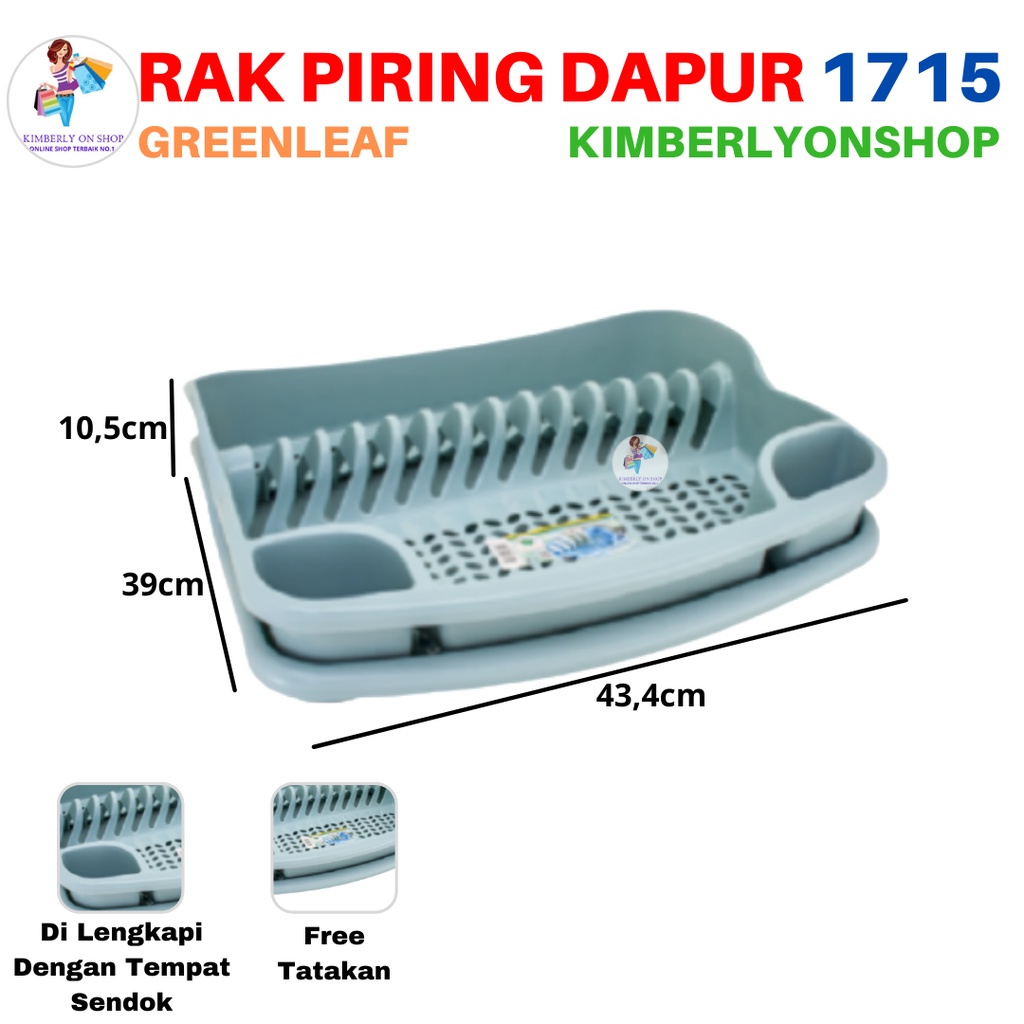 Rak Piring Plastik Jossie 1715 Green Leaf