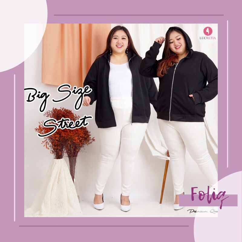 FOLIQ JAKET WANITA BAHAN SCUBA JUMBO 8030
