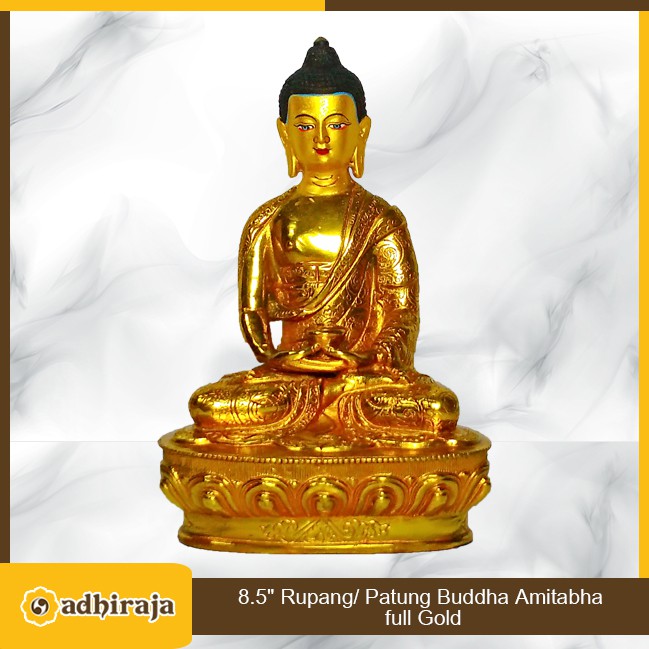 Rupang/Patung 8.5" Buddha Amitabha Full Gold (brass)