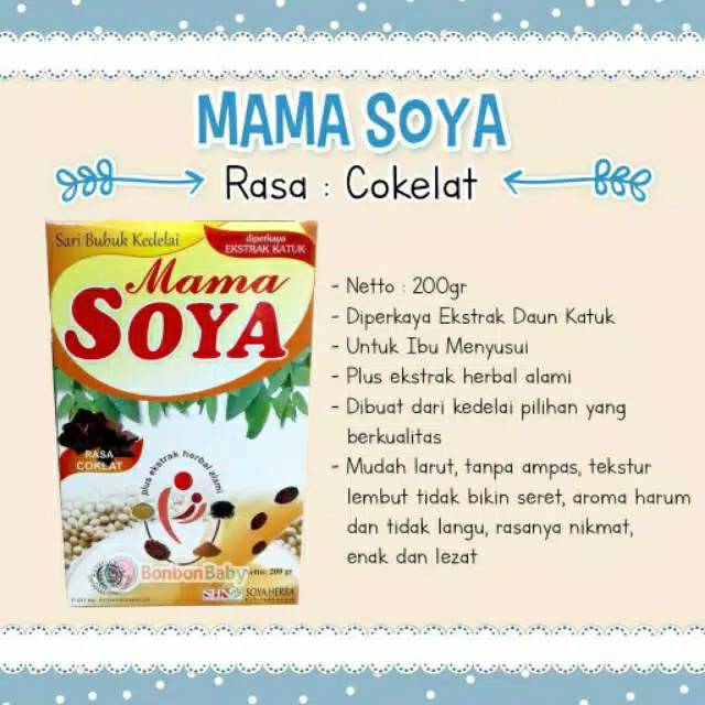 READY BANDUNG Mama Soya Pelancar Asi Kedelai , Mama Soya Rasa Coklat dan kedelai