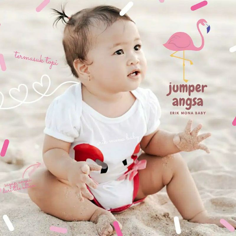 JUMPER ANGSA TOPI TILE JUMPER BAYI TILE JUMPER FLAMINGO JUMPER BABY TOPI