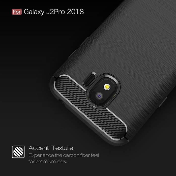 NEW SAMSUNG J2 PRO 2018 SPIGEN SOFT CASE CASING HP COVER CARBON FIBER LINE MIJOSHOP
