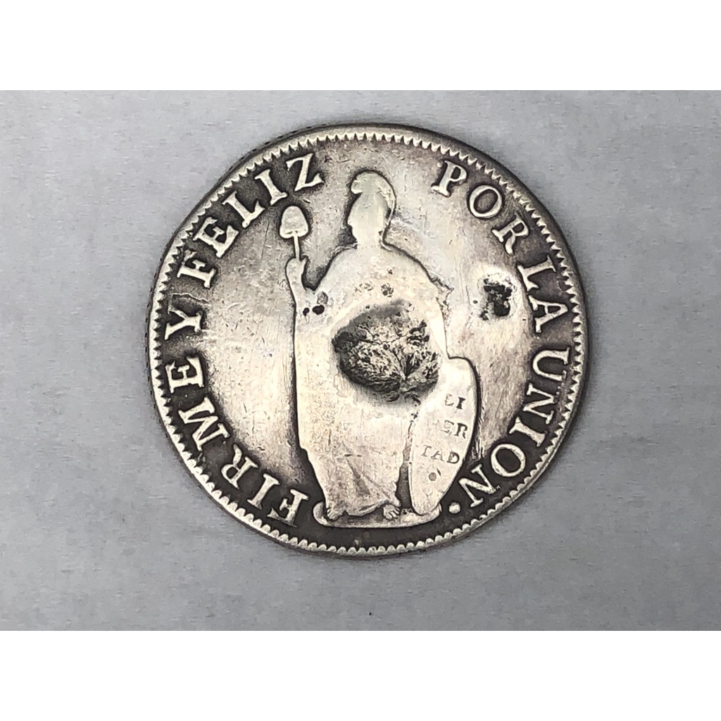 Koin perak silver peru 8 reales tahun 1833 patri kuno