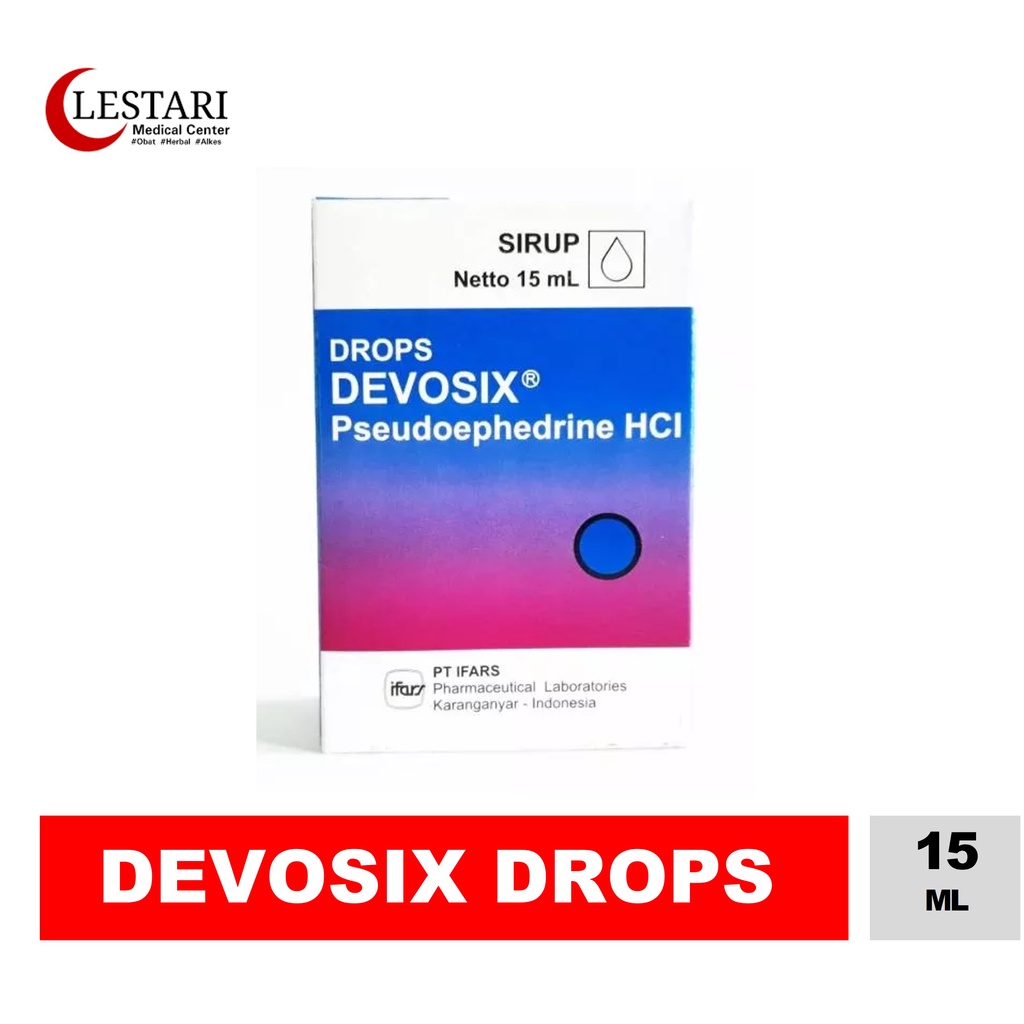 DEVOSIX DROPS 15ml - PSEUDOEPHEDRINE HCL DROPS - OBAT PILEK TETES BAYI DAN ANAK