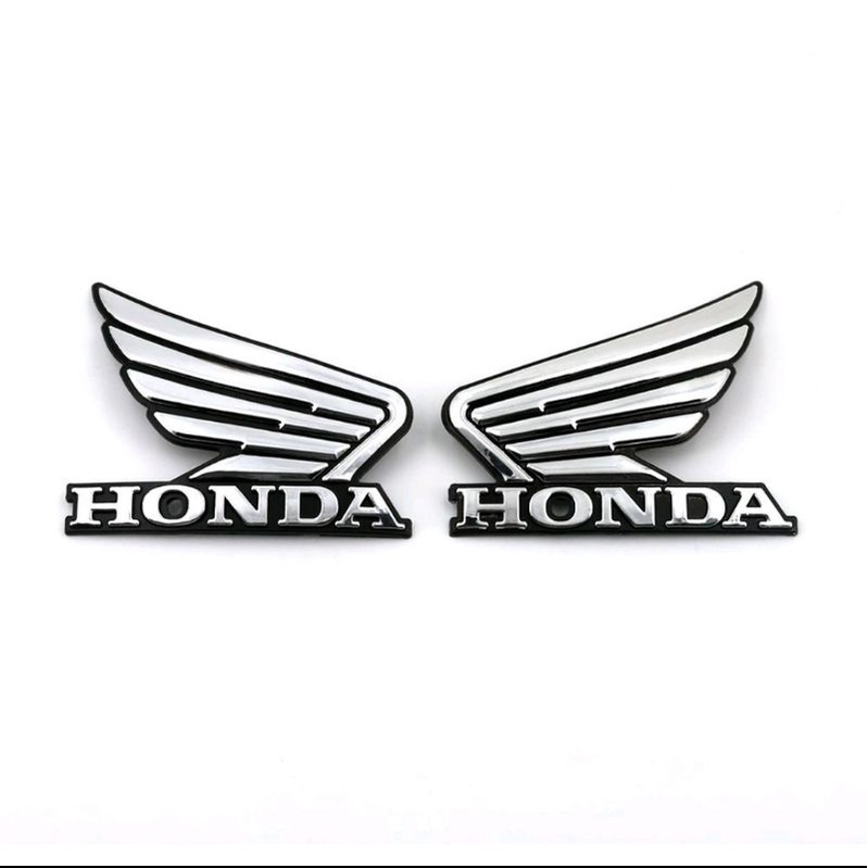 2 PCS Emblem Sayap Honda Wings Bahan Plat Metal High Quality