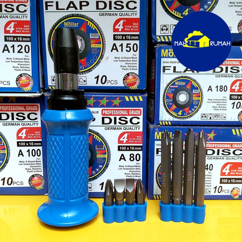 MOLLAR - Impact Driver OBENG KETOK 9pcs Set Getok gagang Karet CrV Chrome Vanadium 9 pcs