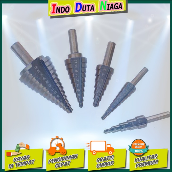 Drillpro Mata Bor Pagoda Spiral Drill Titanium HSS 5 PCS - BIHH480