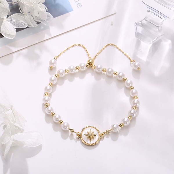 gelang mutiara bintang retro star pearl bracelet jge115(3d4)