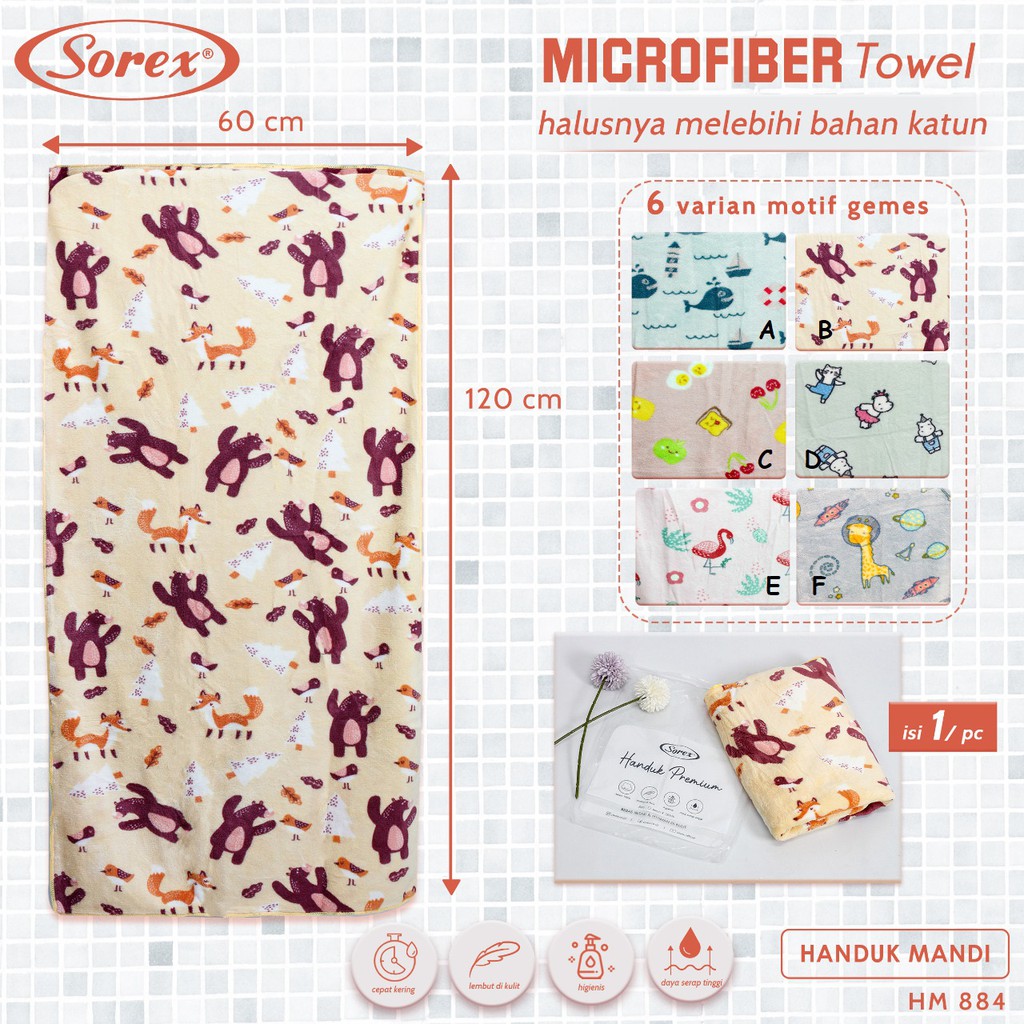Handuk Mandi Sorex - SOREX TOWEL Microfiber HM 884