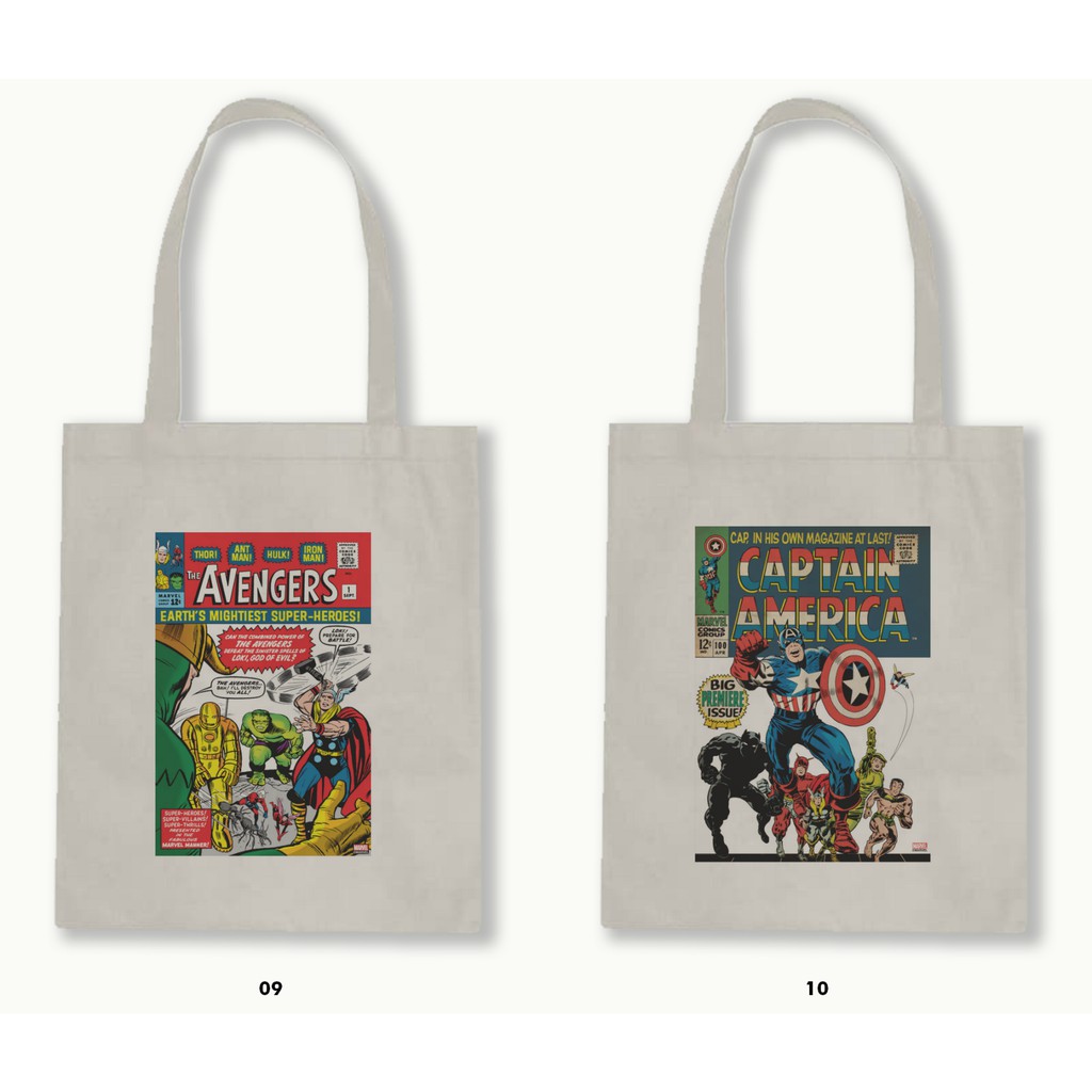 TOTE BAG -MARVEL (-COMICS-CAPTAIN AMERICA-IRON MAN-THOR-HULK-SPIDERMAN)