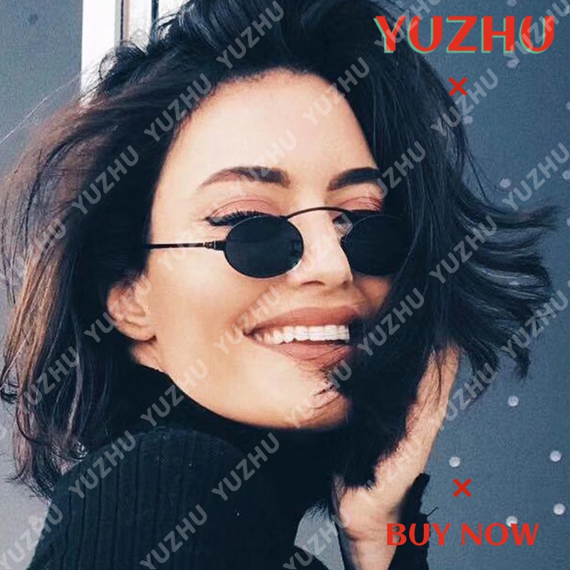 （YUZHU）COD New Fashion Arched Single Beam Metal Frame Kacamata Oval Retro Kacamata Gaya Barat Modern