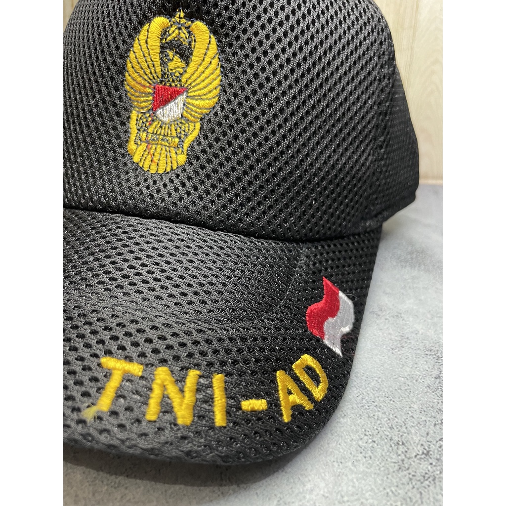 Topi Jaring Ekapaksi AD - Topi TNI AD - Topi Jaring - Topi Hitam