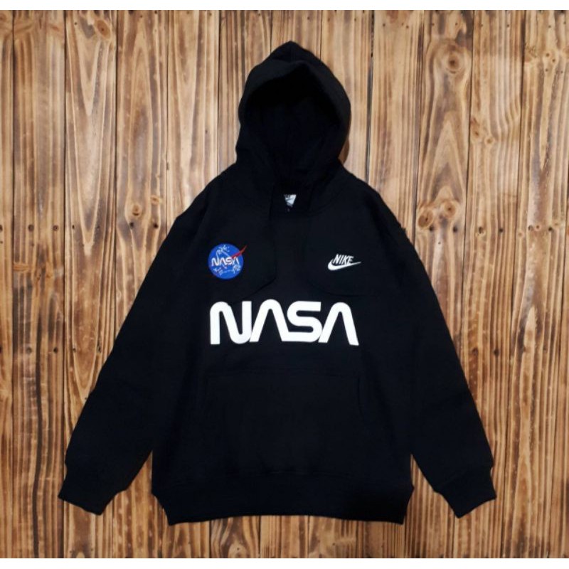 Jaket Hoodie Nasa X Nike Logo Bordir Full Tag