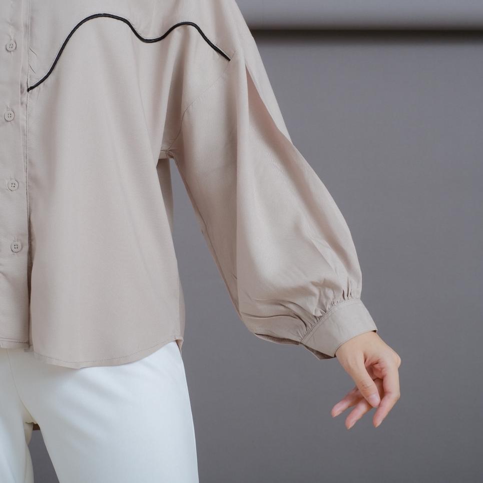 Menarik.. Mayoutfit Havara Shirt | Kemeja Wanita Full Kancing Bisban Lengan Balon