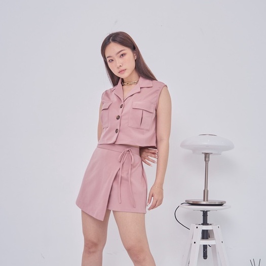 [TAVIA] SCARLETT SET / SETELAN WANITA-Pink