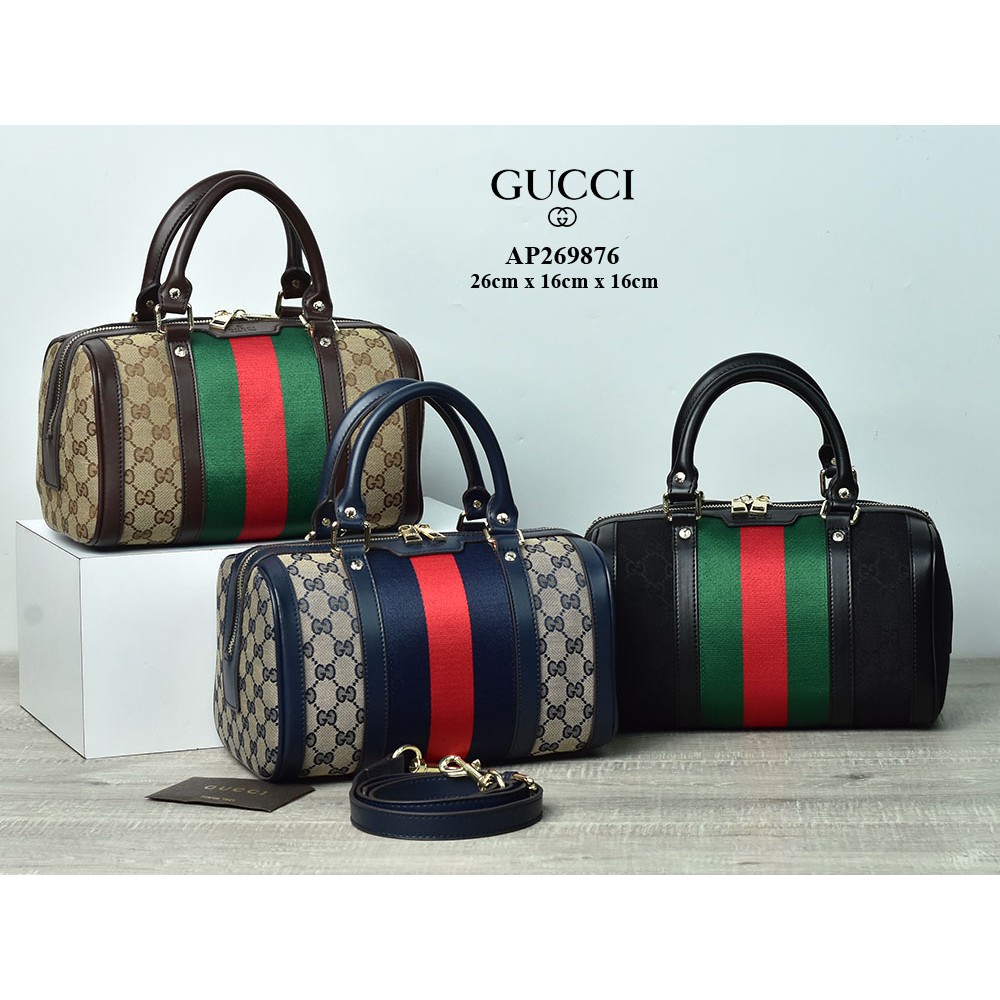 [GU] GROSIR TAS MURAH Tas Gucci Boston Web Vintage Canvas Small Semi Premium AP269876
