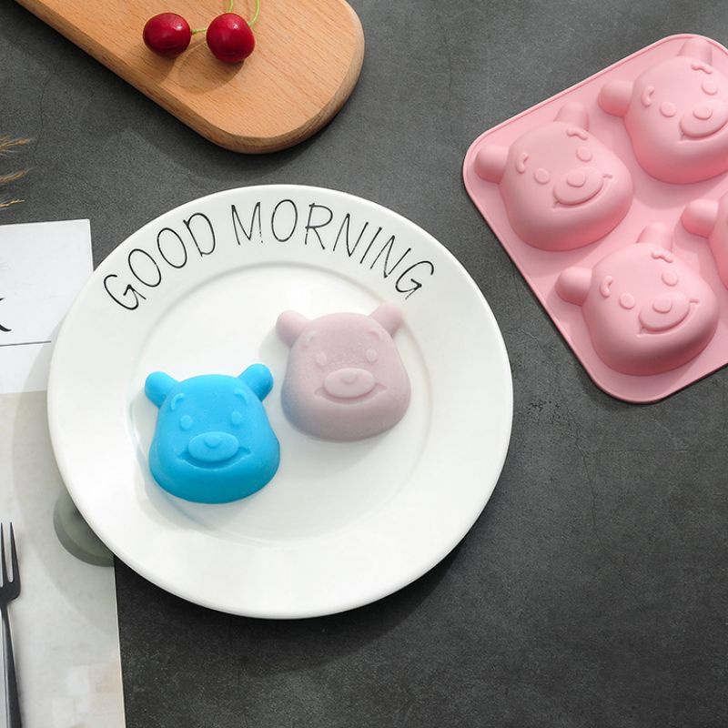 CETAKAN SILICONE PUDING JELLY FONDANT WINNIE THE POOH CETAKAN COKLAT