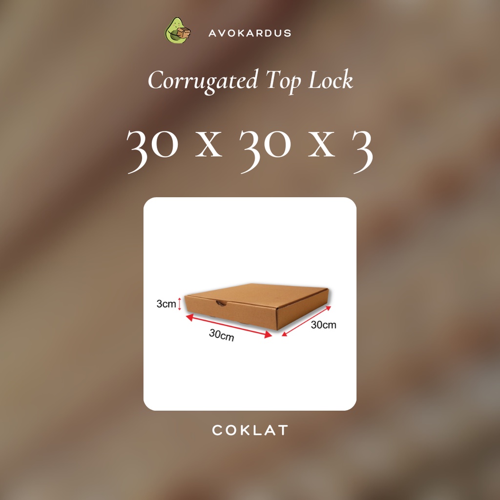 

Kardus Corrugated Die Cut 30x30x3 Top Lock Kotak Dus