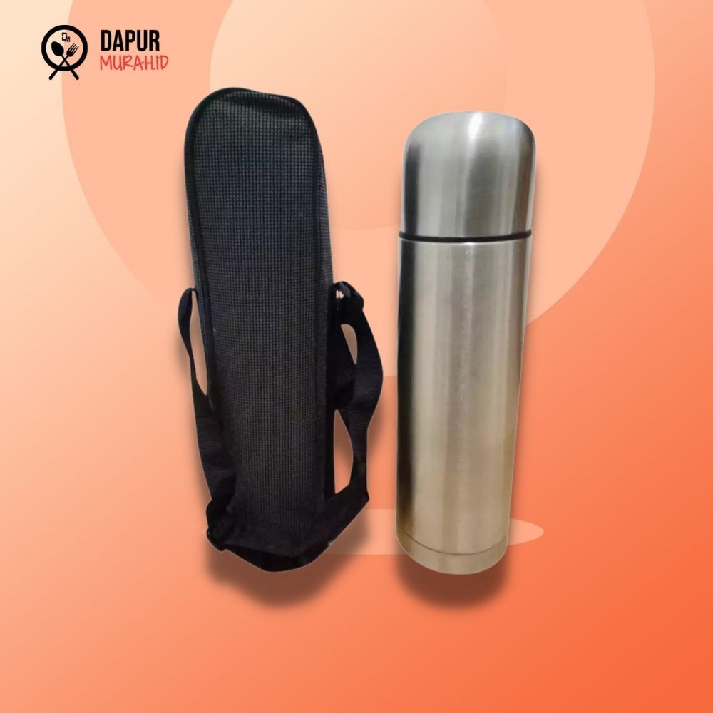 Termos vacuum flask 500ml stainless steel + tas