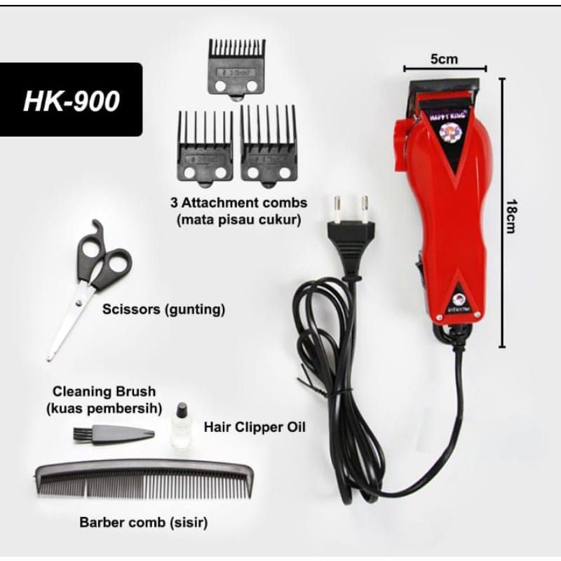 Alat Cukur Rambut HK-900 / Mesin Cukur Rambut 1 Set / Happy King Proclipper HK-900⭐shopii-panda⭐