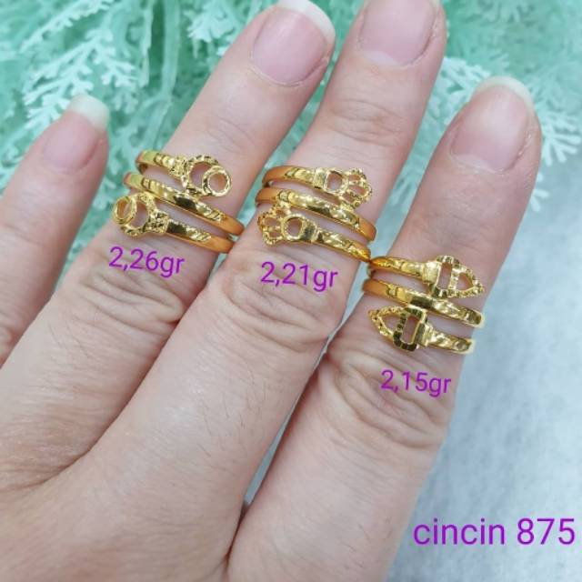 Cincin model terbaru emas 875