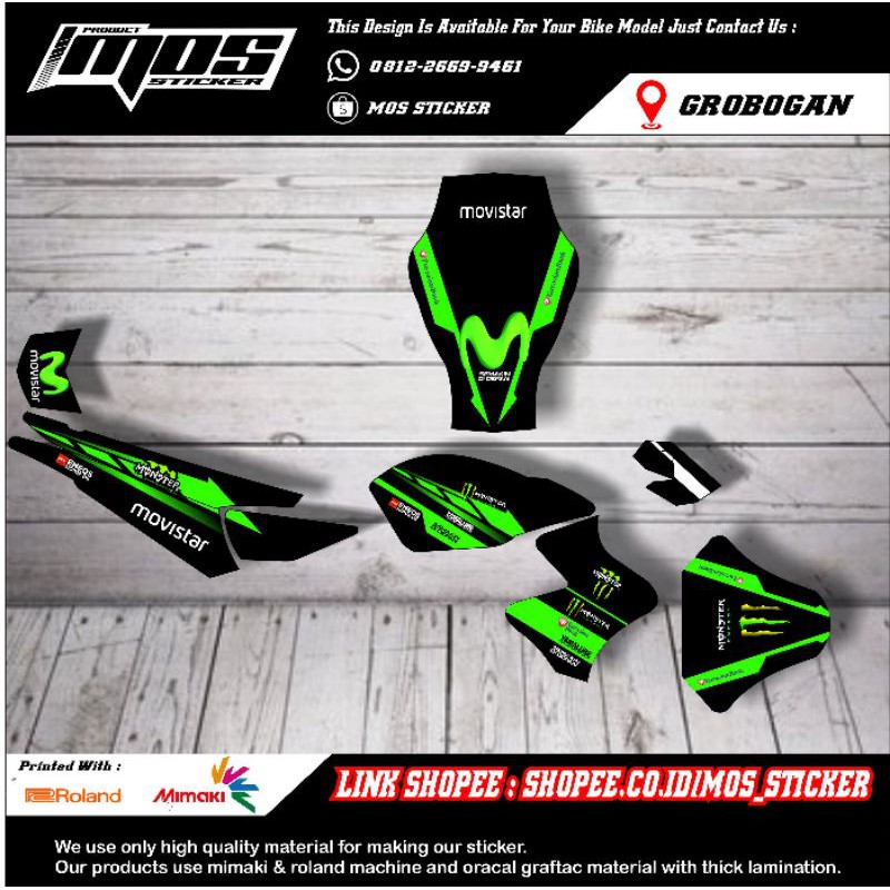 Dekal Stiker Decal Sticker Vixion Old Vixion Jari tema Movistar keren
