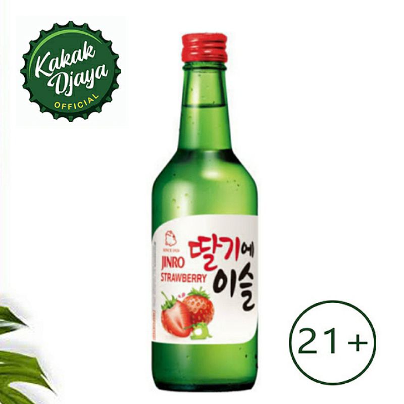 Soju Jinro Strawberry 360ml botol Chamisul Jinro Chamisul Strawberry  Soju import 360ml Soju Korea jinro Strawberry