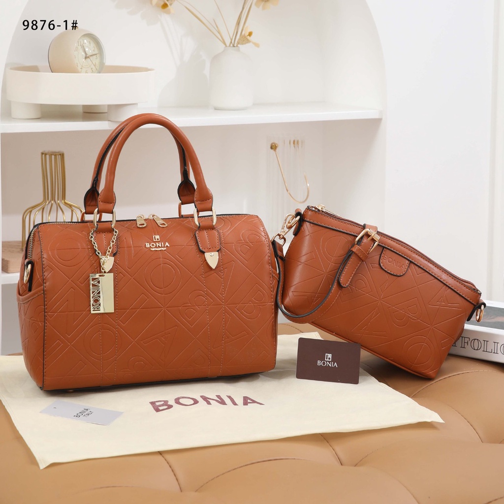 BO Leather Embossed Speedy Bag 9876-1