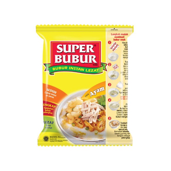 

Super Bubur Instant Bergizi Ayam 45G