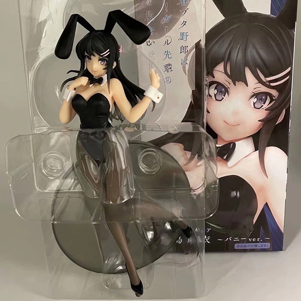 Needway  Anime Sakurajima Mai PVC Does Not Dream Of Bunny Girl Action Figure Girls Figure Japan Mai Senpai Doll Toys Model Doll 20cm Bunny Girl Ver