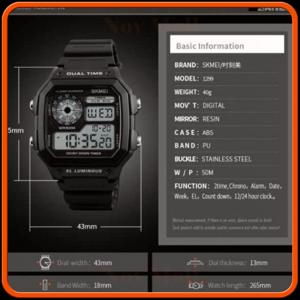 SKMEI Jam Tangan Digital Pria - 1299